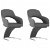 Set di sedie di ecopelle grigio con gamba di metallo cromato Vida XL