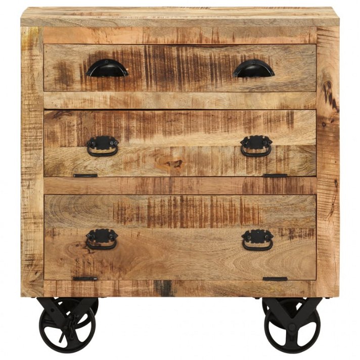 Mueble de madera de mango con ruedas 70x75 cm Vida XL