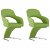 Set di sedie di ecopelle verde e gamba di metallo cromato VidaXL