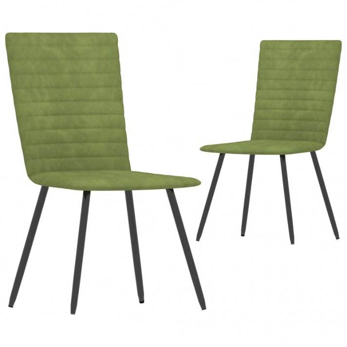 Set di sedie per sala da pranzo di ferro e velluto verde Vida XL