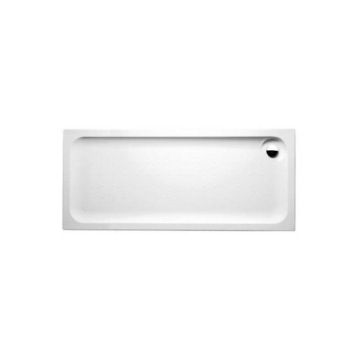 Plato de ducha de diseño rectangular de 130 cm hecho de acrílico con acabado color blanco Esfera Gala