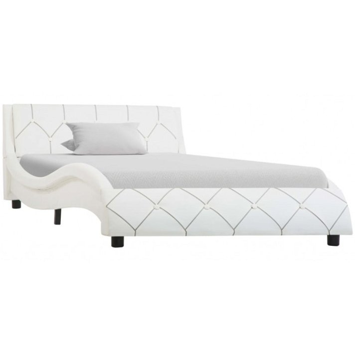 Estructura cama de cuero sintético blanco 100x200 cm VidaXL