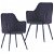 Set di sedie di velluto nero con braccioli Vida XL