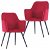 Pack de sillas de terciopelo rojo oscuro con reposabrazos VidaXL