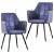 Set di sedie di ecopelle grigio con braccioli Vida XL