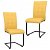 Conjunto de cadeiras cantilever de tecido acolchoado amarelo mostarda Vida XL