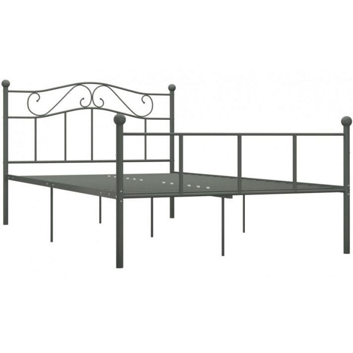 Estructura de cama de metal macizo gris VidaXL