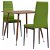 Conjunto de 1 mesa e 2 cadeiras de sala de jantar fabricadas com MDF e couro sintético verde-lima VidaXL