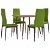 Conjunto de 1 mesa e 4 cadeiras fabricadas com couro sintético de cor verde-lima e MDF VidaXL