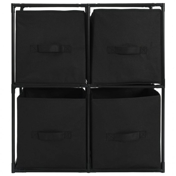 Scaffale per cestini di tela di 63x71 cm nero Vida XL