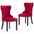 Set di sedie stile capitonné con rivetti decorativi colore rosso vino Vida XL