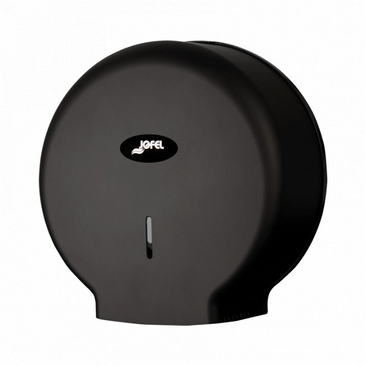 Dispensador portarrollos con cerradura fabricado en plástico ABS negro mate Smart Jofel