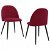 Set di sedie di tessuto e ferro colore rosso vino Vida XL