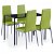 Conjunto de 1 mesa de vidrio y 4 sillas de madera y cuero sintético verde Vida XL
