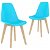 Conjunto de cadeiras de plástico e madeira de faia azul Vida XL
