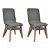 Conjunto de cadeiras de madeira de carvalho e tecido cinzento-claro Vida XL