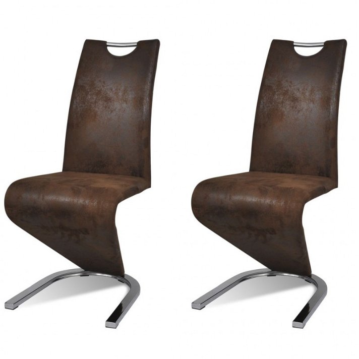 Pack de sillas de comedor de cuero marrón sintético Vida XL