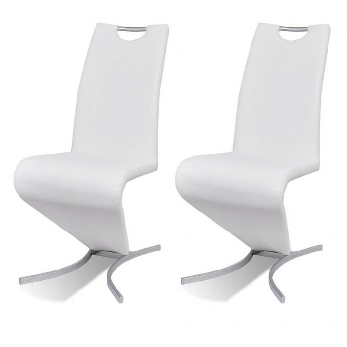 Pack de sillas de comedor blancas con patas cromadas Vida XL