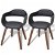 Conjunto de cadeiras para sala de jantar de madeira e couro preto Vida XL