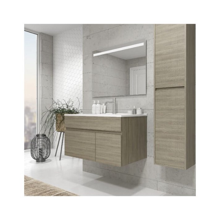 Mueble de baño con lavabo 80 cm estepa soki Gresancu