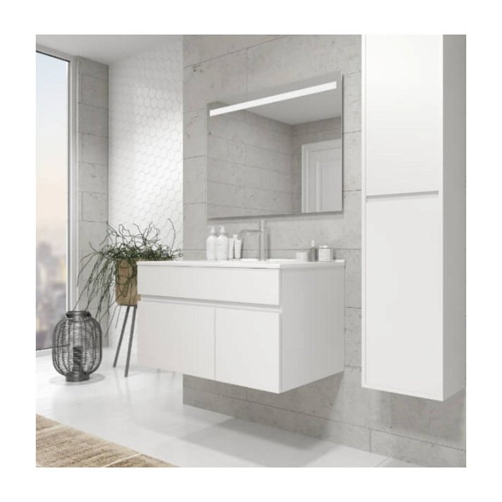 Mueble de baño con lavabo 80 cm blanco Soki Gresancu