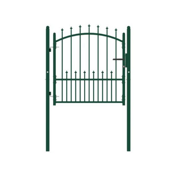 Puerta de valla con pico fabricada en acero con revestimiento en polvo de color verde 102 x 150 cm Vida XL