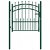 Puerta de valla con picos fabricada en acero revestido en polvo de color verde Vida XL