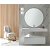 Conjunto mueble de baño con encimera y lavabo integrado de 120cm en color blanco seda Nice Sanchis