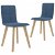 Conjunto de cadeiras de madeira e tecido azul Vida XL
