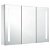 Armario espejo con puerta triple de baño con luz led 89x62 cm blanco y plateado Vida XL