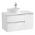 Meuble de salle de bains pour vasque à poser à gauche de 90 cm avec 1 porte et 2 tiroirs de couleur blanc brillant The Gap Roca