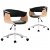 Conjunto de cadeiras para sala de jantar giratórias com encosto curvado preto e castanho-claro Vida XL