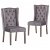 Set di sedie stile capitonné classico di velluto grigio Vida XL