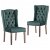 Conjunto de cadeiras estilo capitone clássico de veludo verde-escuro Vida XL