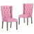 Set di sedie stile capitonné classico di velluto rosa Vida XL