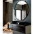 Espejo de baño redondo con marco metálico con acabado negro y luz opcional LUNA Aquore