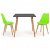 Conjunto de sala de jantar com 1 mesa de MDF e 2 cadeiras com couro sintético cor verde da marca VidaXL