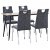 Conjunto de 1 mesa elaborada de MDF y acero con 4 sillas tapizadas en cuero sintético negro Vida XL