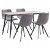 Conjunto de 1 mesa de MDF y acero con 4 sillas tapizadas en cuero sintético color gris Vida XL