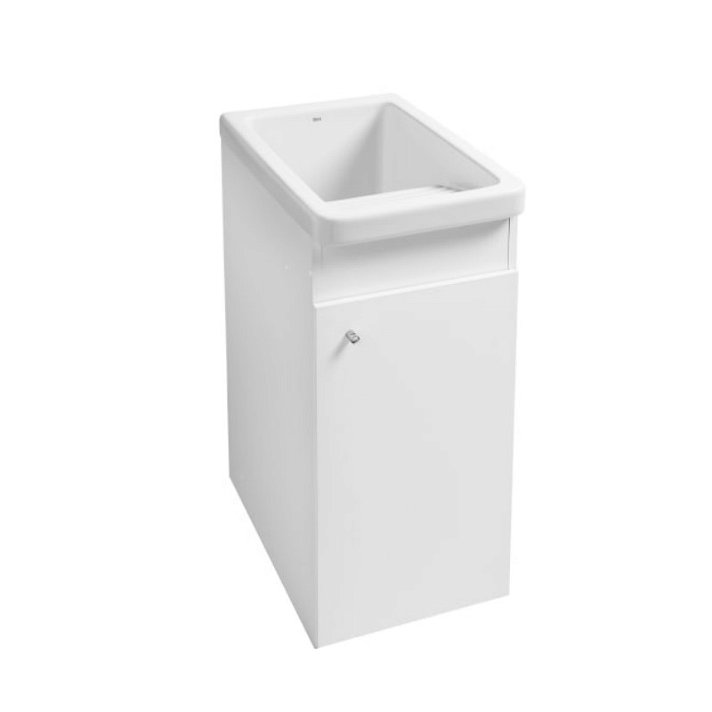 Roca Unik Henares cabinet with utility sink in a gloss white finish 39cm wide