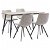 Conjunto de 1 mesa de MDF y acero con 4 sillas tapizadas en cuero sintético gris claro Vida XL