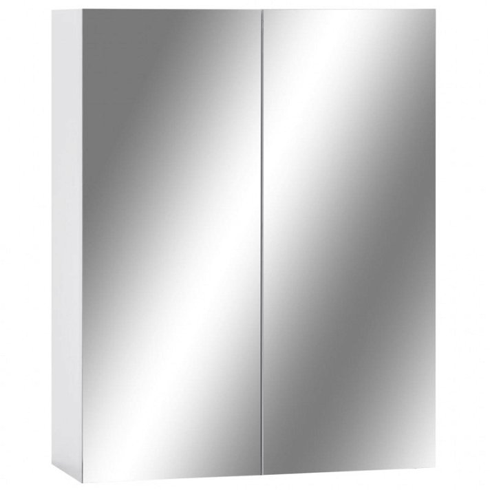 Armadietto a specchio per il bagno 80x60 cm bianco Vida XL