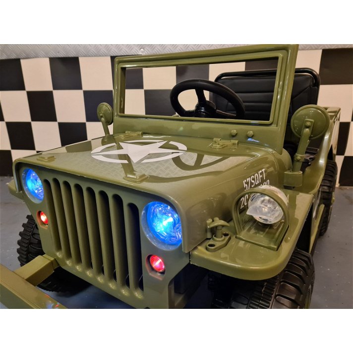Auto elettrica verde Jeep Willy 12V Cars4Kids