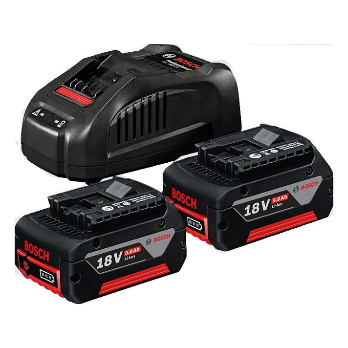 Pack de baterias de lítio e carregador GBA 18 V 5Ah+GAL 1880 CV Professional Bosch