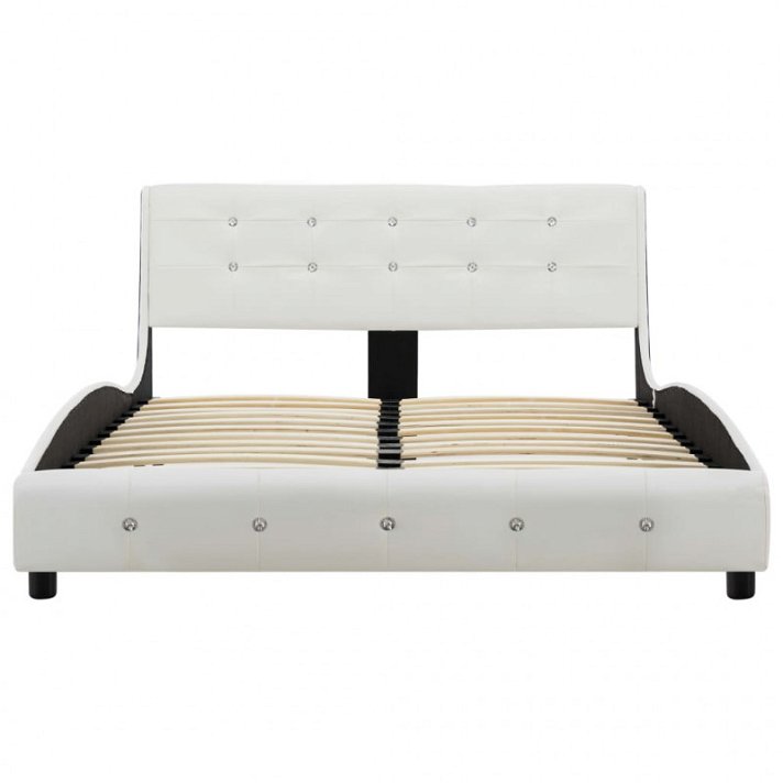 Estructura de cama de cuero sintético blanco 120 cm Vida XL