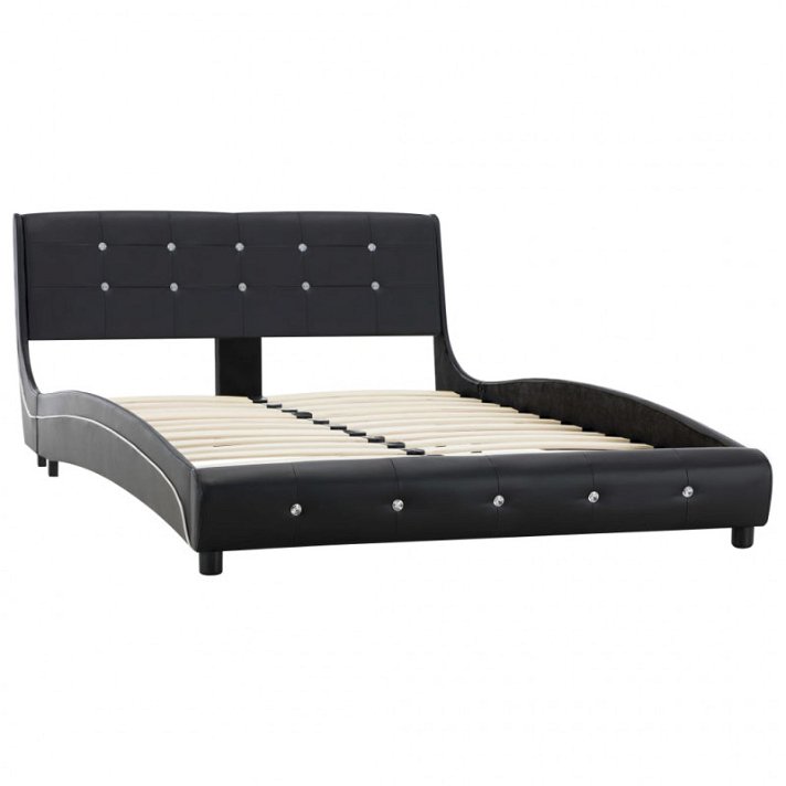 Estructura de cama de cuero sintético negro 120 cm Vida XL