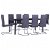 Set de mesa de vidro com 8 cadeiras cinzentas Vida XL