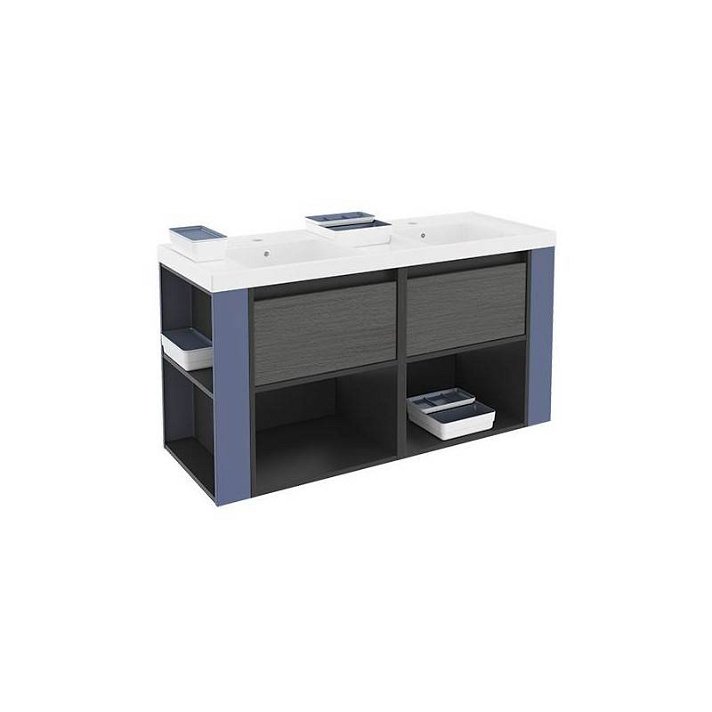 Mueble 120cm Antracita/Azul Cosmic B-Smart