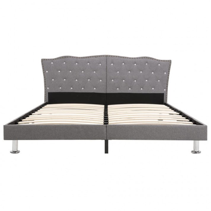 Estrutura de cama de tecido cinzento-claro 160 cm Vida XL