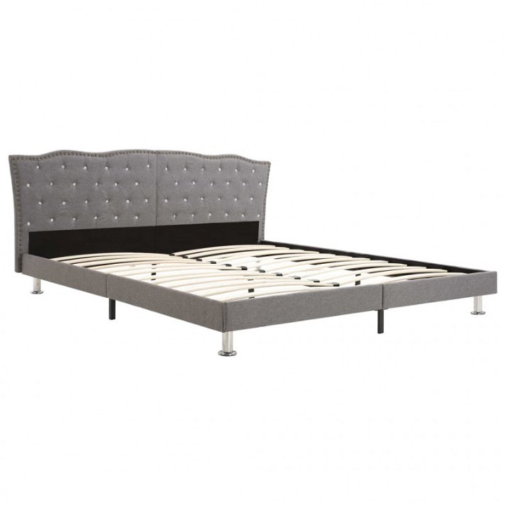 Estructura de cama de tela gris clara 180 cm Vida XL